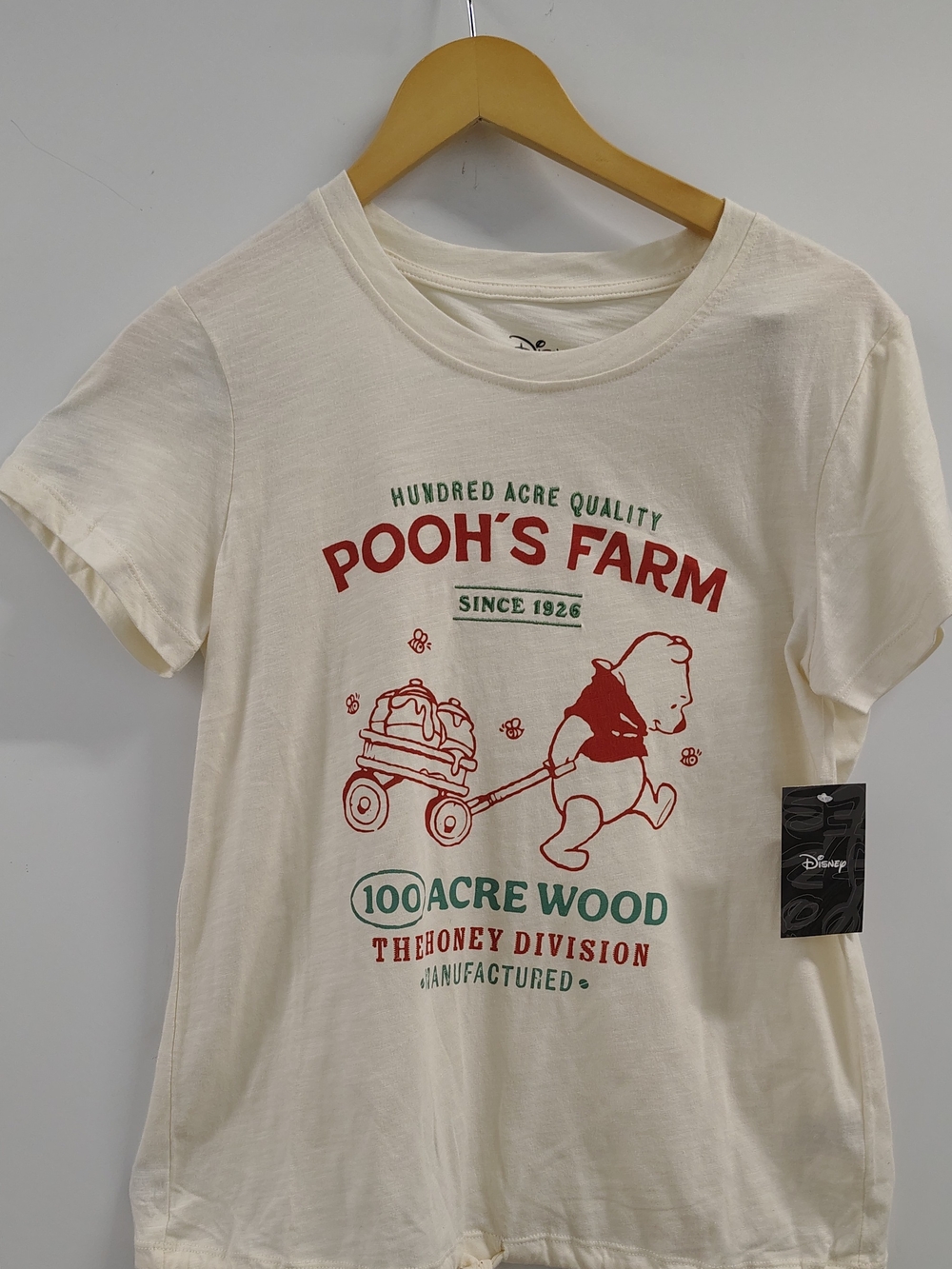 NWT Disney Winnie the Pooh 'Pooh's Farm' Honey Graphic Tee in Cream Women's S